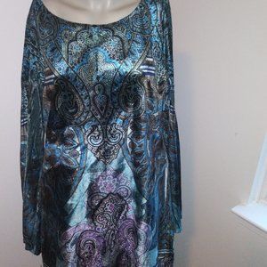 Beautiful Velvet Pasley Mini dress.  XL